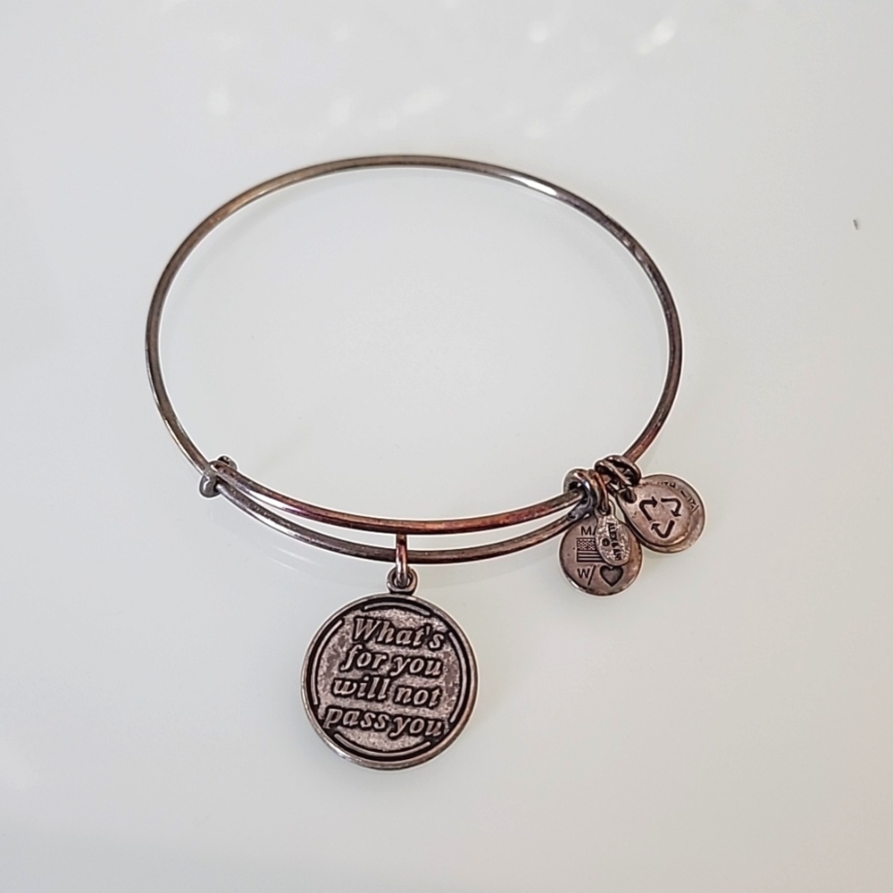 Alex and Ani Silver What's For You Will Not Pass You Bracelet